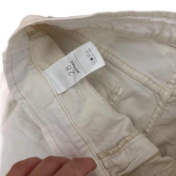 Mother The Tie Patch Looker Ivory Belt Jeans Denim - Picture 4 of 8